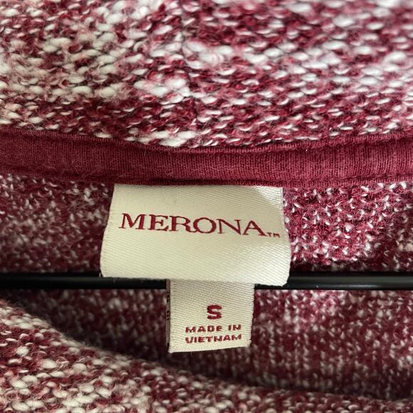 Merona Women’s Marled Burgundy Cowl Neck Pullover Sweater Small Long Sleeve - Picture 6 of 7